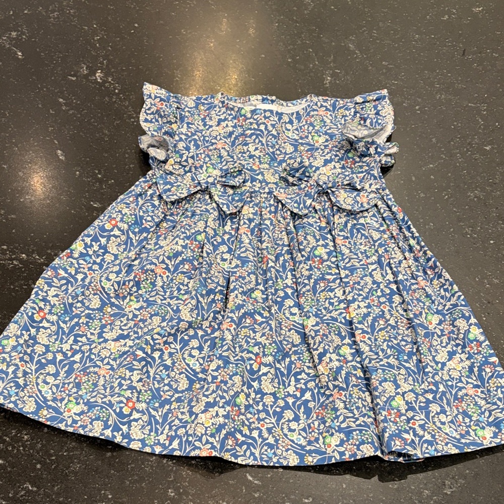 bella bliss Girls Blue Floral Dress